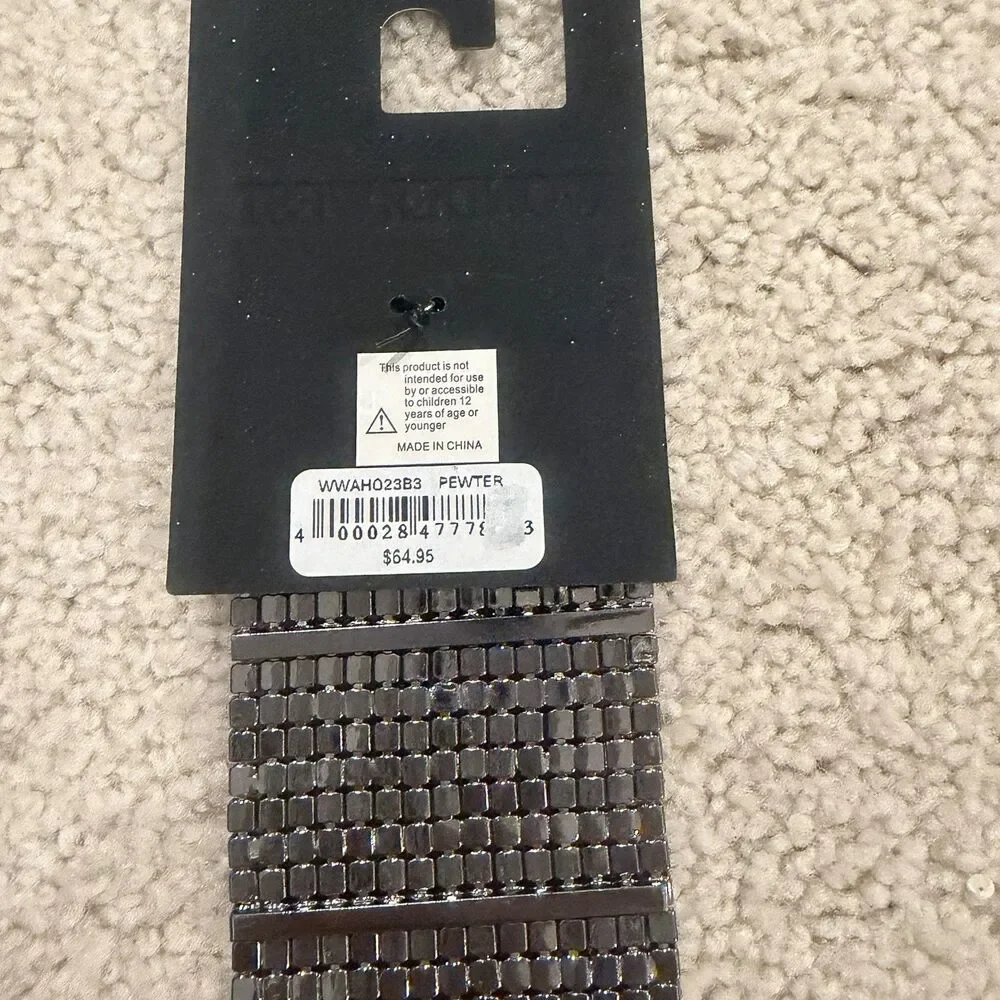 NWT Wonderwest Women’s Rhinestone Fringe Bracelet WWAHO23B3 Pewter Statement Pc